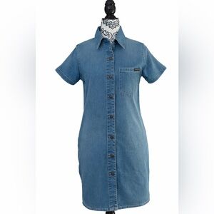 Calvin Klein Jeans Light Blue Denim Pocketed Dress
